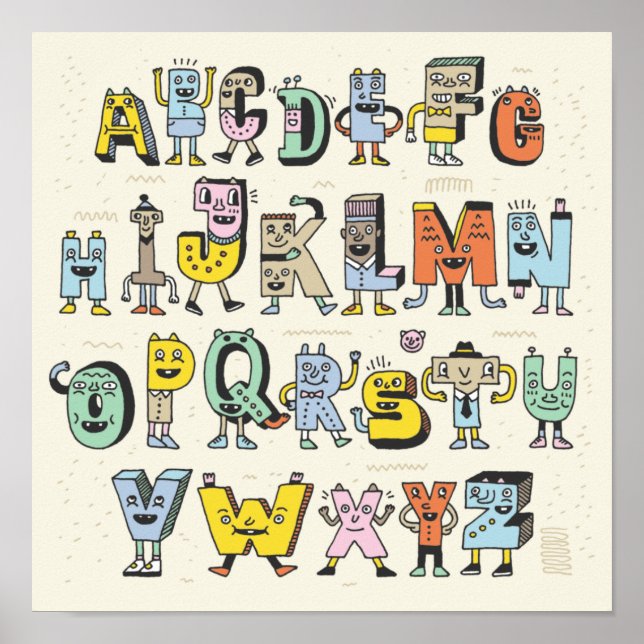Cute Alphabet Poster (Framsidan)