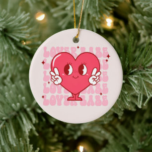 Cute Älskare Babe Heart Julgransprydnad Keramik