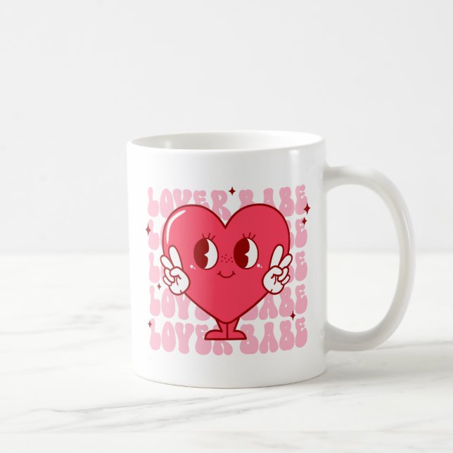 Cute Älskare Babe Heart Kaffemugg (Höger)