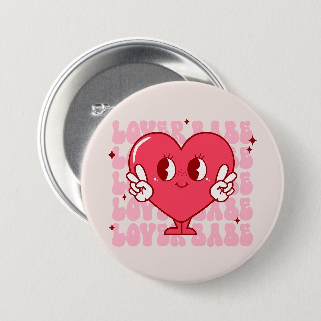 Cute Älskare Babe Heart Knapp (Framsida & baksida)