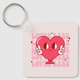 Cute Älskare Babe Heart Nyckelring
