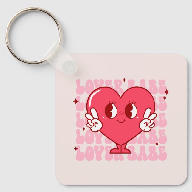 Cute Älskare Babe Heart Nyckelring (Framsida)