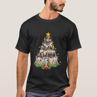 Cute Älskare Hund jul Pajama Träd Hundar Bernard T Shirt
