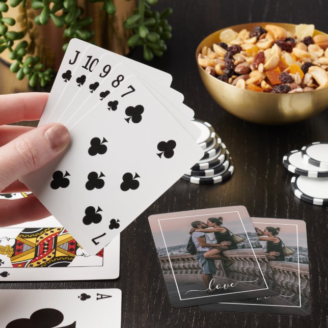Cute Älskare par Bild enkla citattexten Kärlek Casinokort (På plats)