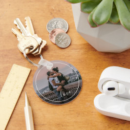 Cute Älskare par Bild enkla citattexten Kärlek Nyckelring