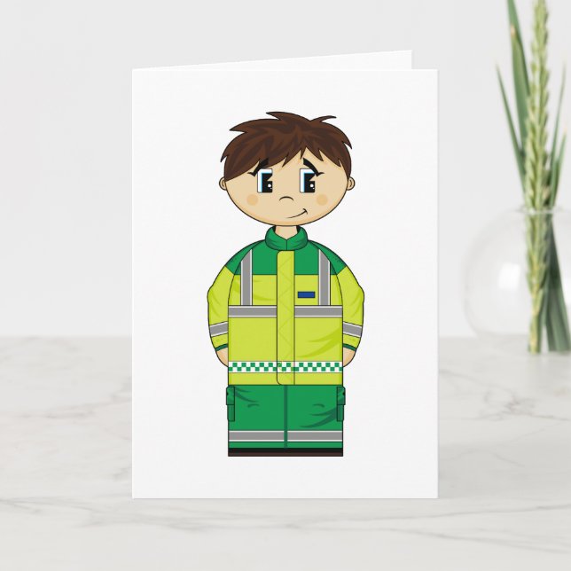 Cute Ambulance Man Card Kort (Framsida)