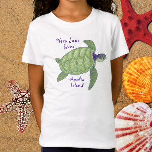 Cute Amelia Island Florida Sea Turtle T Shirt