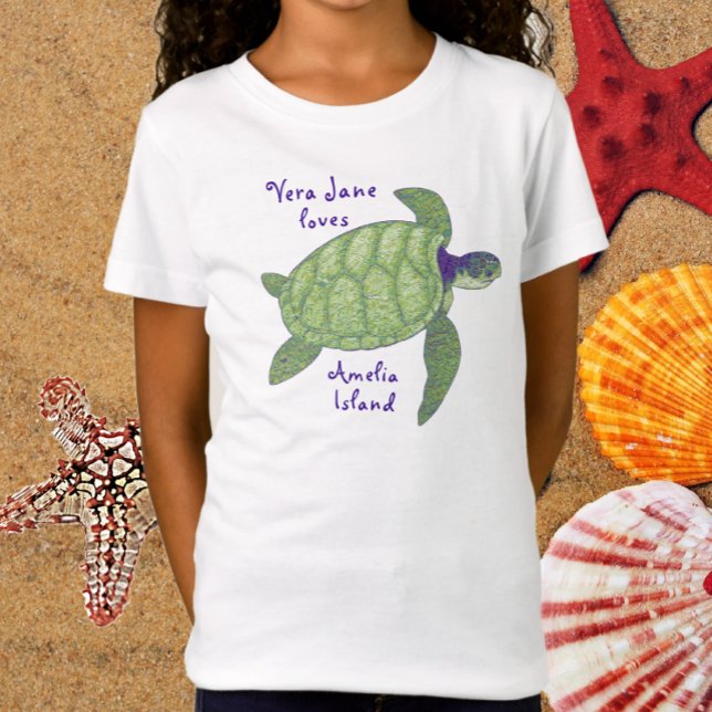 Cute Amelia Island Florida Sea Turtle T Shirt (Skapare uppladdad)