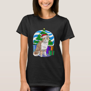 Cute American Curl Cat Santa Jul T Shirt