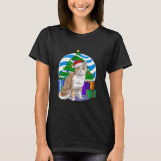 Cute American Curl Cat Santa Jul T Shirt