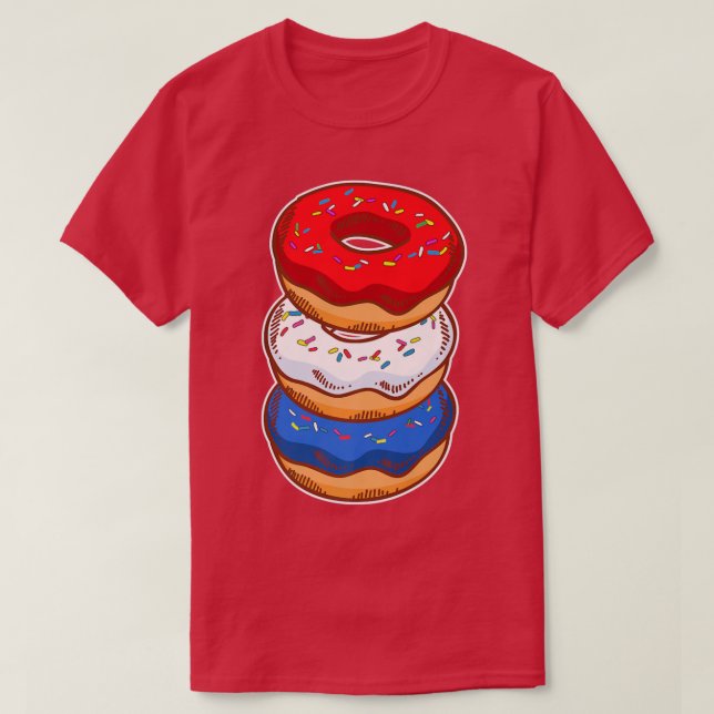 Cute American Donut Pastry Älskare Baking 4th of J T Shirt (Design framsida)