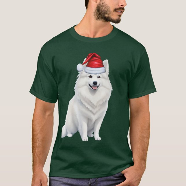 Cute American Eskimo Hund älskare Funny jul T Shirt (Framsida)