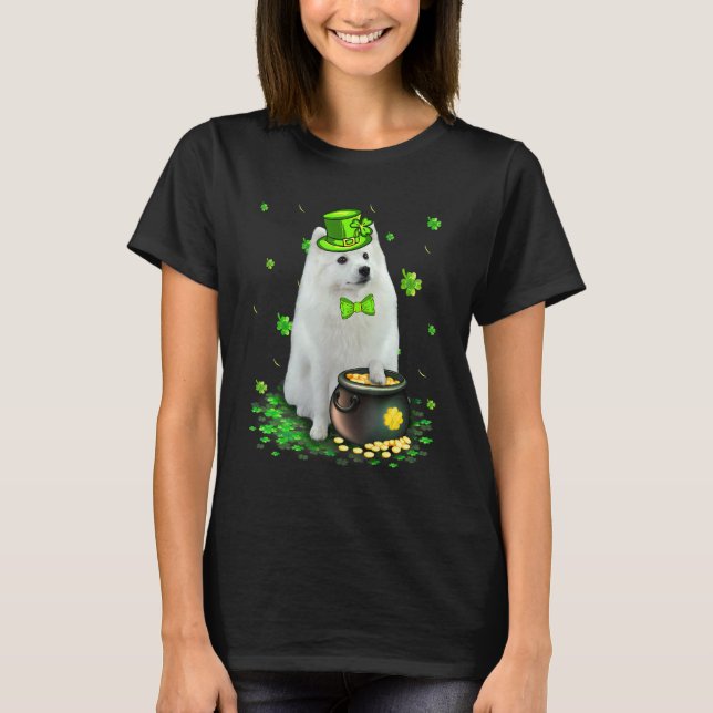 Cute American Eskimo Hund älskare St patricks day  T Shirt (Framsida)