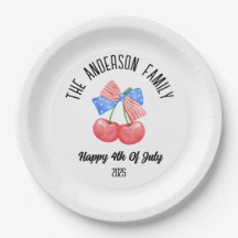 Cute American Flagga Bow Personlig Namn Helgdag