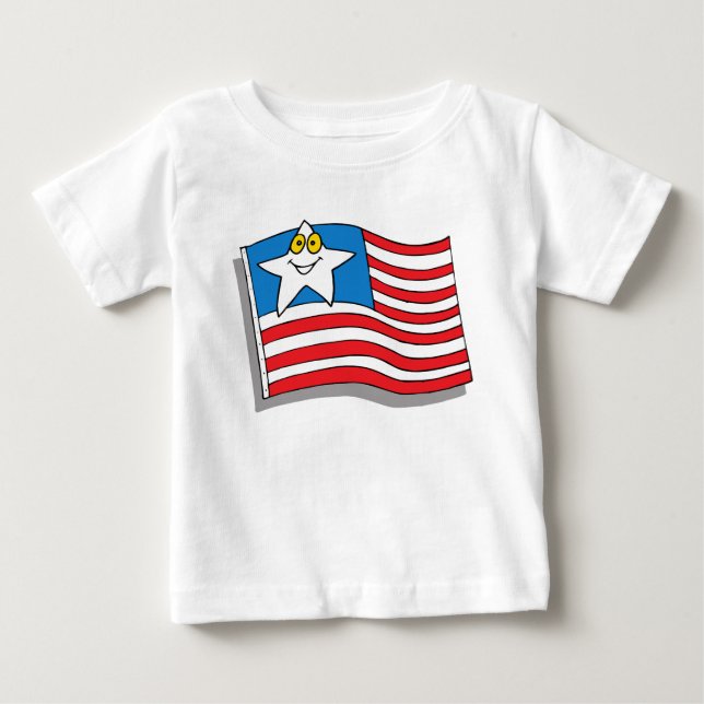 Cute American Flagga T Shirt (Framsida)