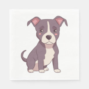 Cute american grop bull skräckare kawaii illustrat pappersservett