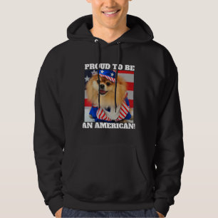 Cute American Patriotic farbror Sam Pommern Hund 2 Hoodie