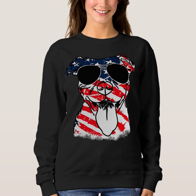 Cute American Pitbull T Shirt (Framsida)