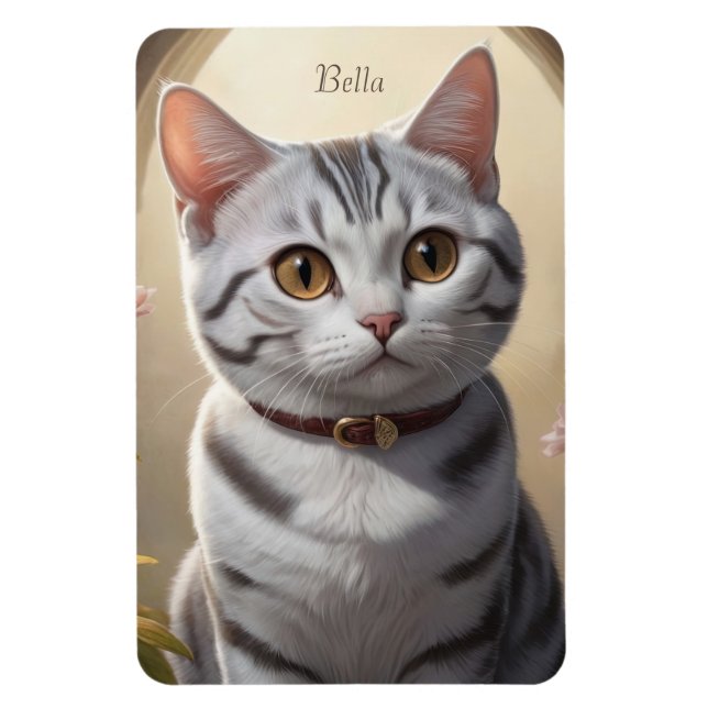 Cute American Shorthair Cat med Big Ögon Magnet (Vertikal)