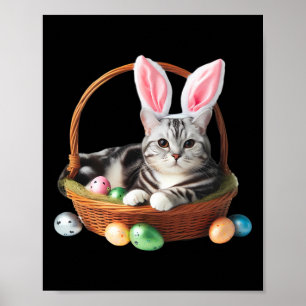 Cute American Shorthair Cat Påskägg Hunt Owner Poster
