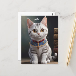 Cute American Shorthair Kitten med stort Ögon Vykort
