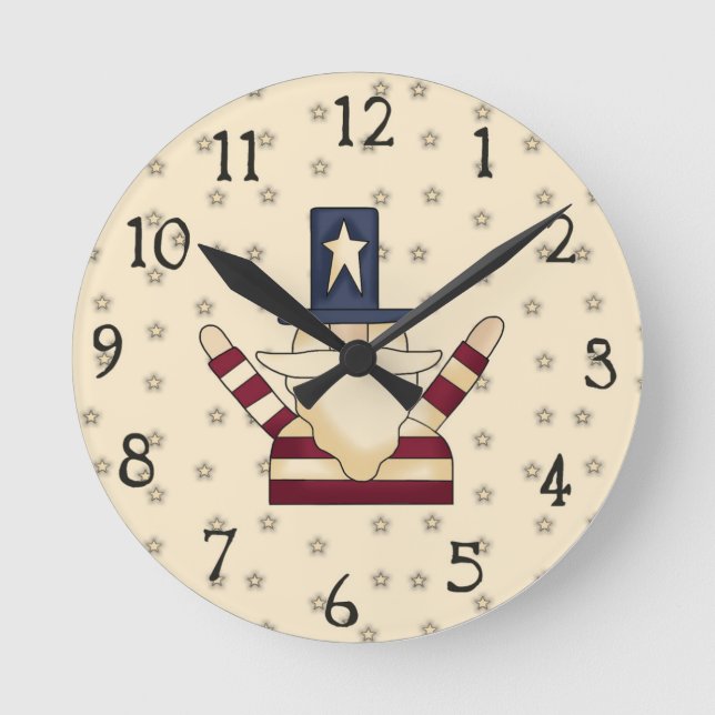 Cute Americana Wall Clock Rund Klocka (Framsida)