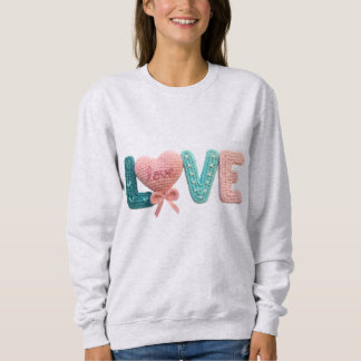 Cute Amigurumi Crochet Love Letters Kawaii Heart  T Shirt
