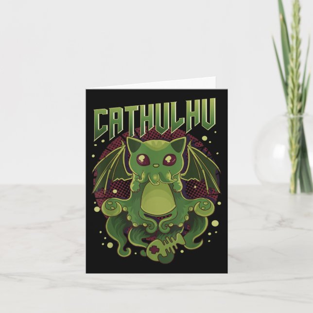 Cute&amp; Ljuny Cathulhu Kawaii Cat Cthulhu Kort (Framsida)