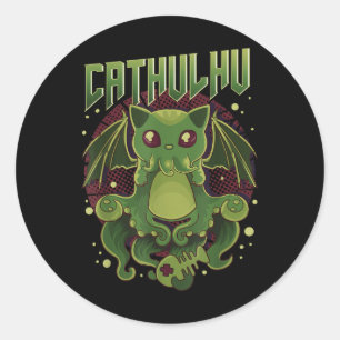 Cute&amp; Ljuny Cathulhu Kawaii Cat Cthulhu Runt Klistermärke