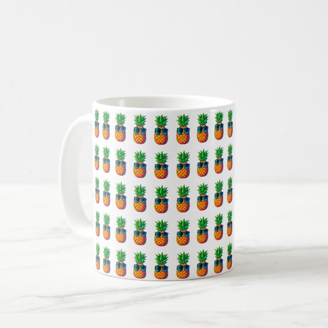 Cute anas med sunglass utan Mönster Kaffemugg (Framsida vänster)