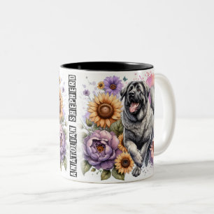 Cute Anatolian Shepherd Hund Wrap Två-Tonad Mugg