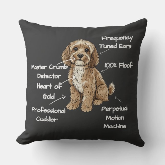 Cute Anatomy of a Cockapoo Dog Lover Gift Kudde (Framsida)