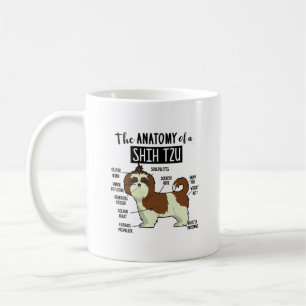 Cute Anatomy of Shih Tzu Funny Dogs Älskare Kaffemugg