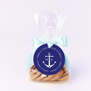 Cute Anchor Kärlek är sött marinblå Bröllop Gåvor Etiketter