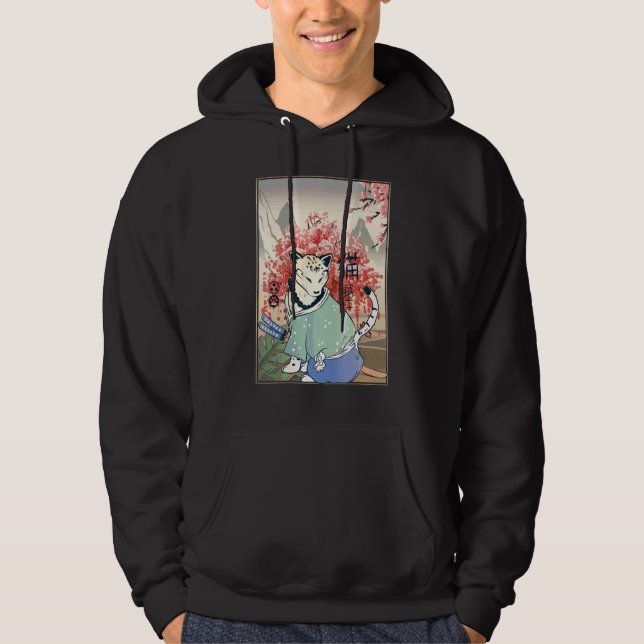 Cute Ancient japansk kattart japansk körsbär Hoodie (Framsida)