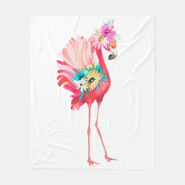 Cute and beautiful pink flamingo mexican bird with fleecefilt (Framsidan)