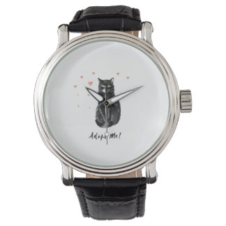 Cute and Black Cat adopterar mig Armbandsur