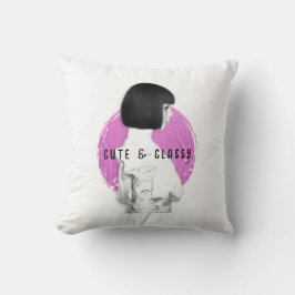 Cute and Classy Girl Rosa och svart Kudde