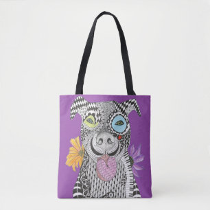 Cute and Colorent Pit Bull Tote Bag Tygkasse