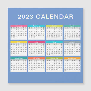 Cute and Colorful 2023 Calendar Magnet