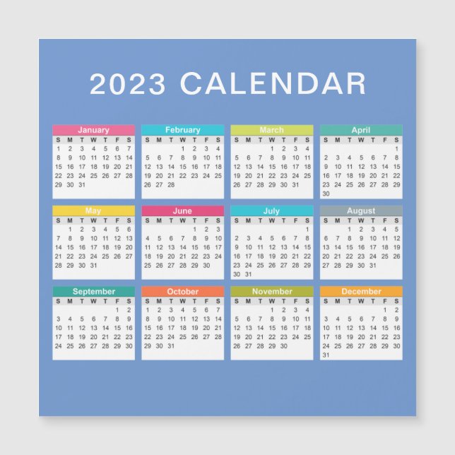 Cute and Colorful 2023 Calendar | Magnet (Framsida)