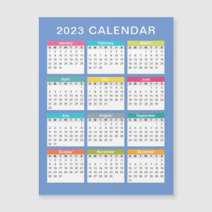 Cute and Colorful 2023 Calendar Magnetkort