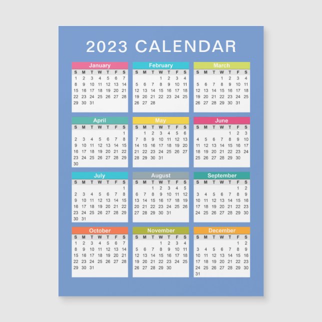 Cute and Colorful 2023 Calendar | Magnetkort (Framsida)