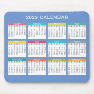Cute and Colorful 2023 Calendar Mousepad Musmatta