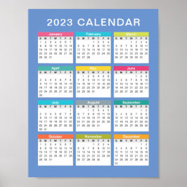 Cute and Colorful 2023 Calendar | POSTER