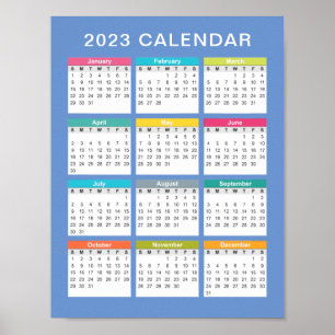 Cute and Colorful 2023 Calendar   POSTER