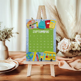 Cute and Colorful 2026 Calendar Page - September Tack Kort