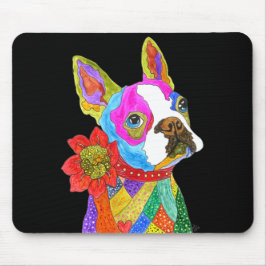 Cute and Colorful Boston Terrier Mousepad Musmatta
