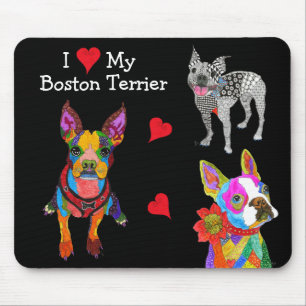 Cute and Colorful Boston Terrier Mousepad Musmatta
