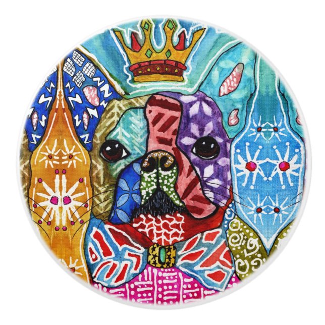 Cute and Colorful Boston Terrier Pop Art Knopp (Framsidan)